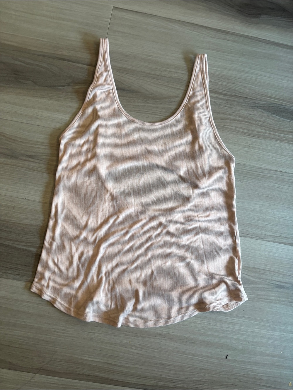 ALO Yoga Pale Peach Ribbed Scoop Tank